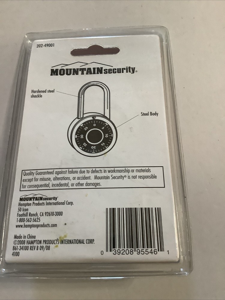 Mountain Security Dial Combination Lock New