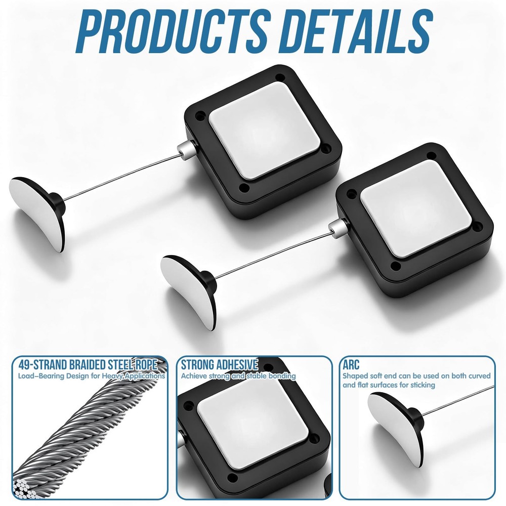 2Pcs Retractable Remote Control Tether, Leash Holder Kit