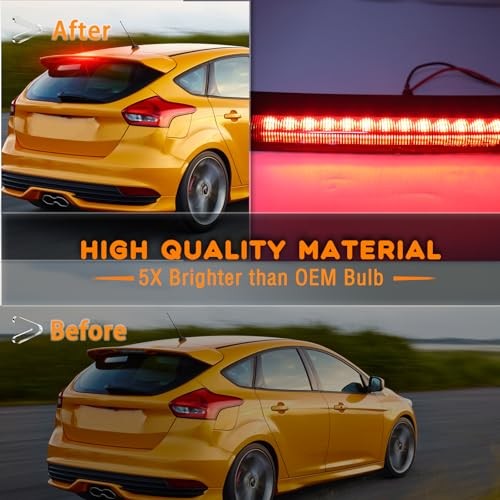 Smoked Full LED 3rd Third Brake Light Replacement for Ford Focus Hatchback Red