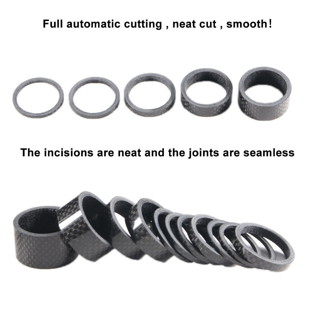 22/2Set Carbon Fiber Headset Spacers Fork Stem Washer 1-1/8" Threadless Part US