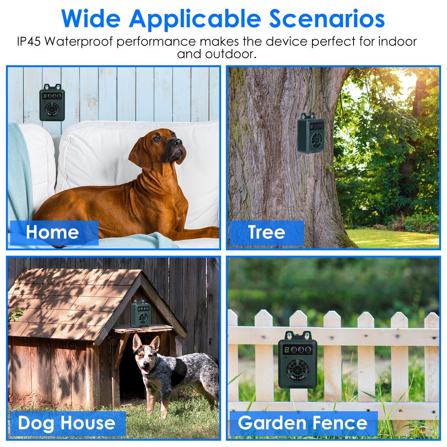 Outdoor Ultrasonic Anti-Barking Device Dog Bark Control Sonic Silencer IP45