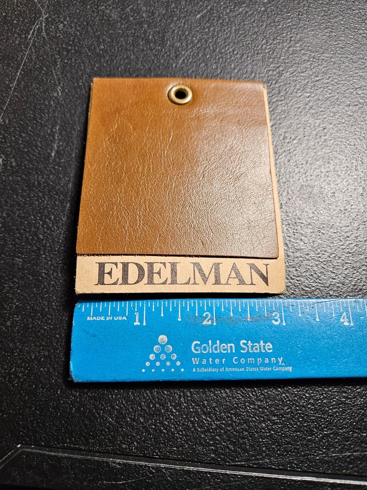 KID CALF, "WALNUT" COWHIDE. EDELMAN LEATHER PATCH 3 X 3