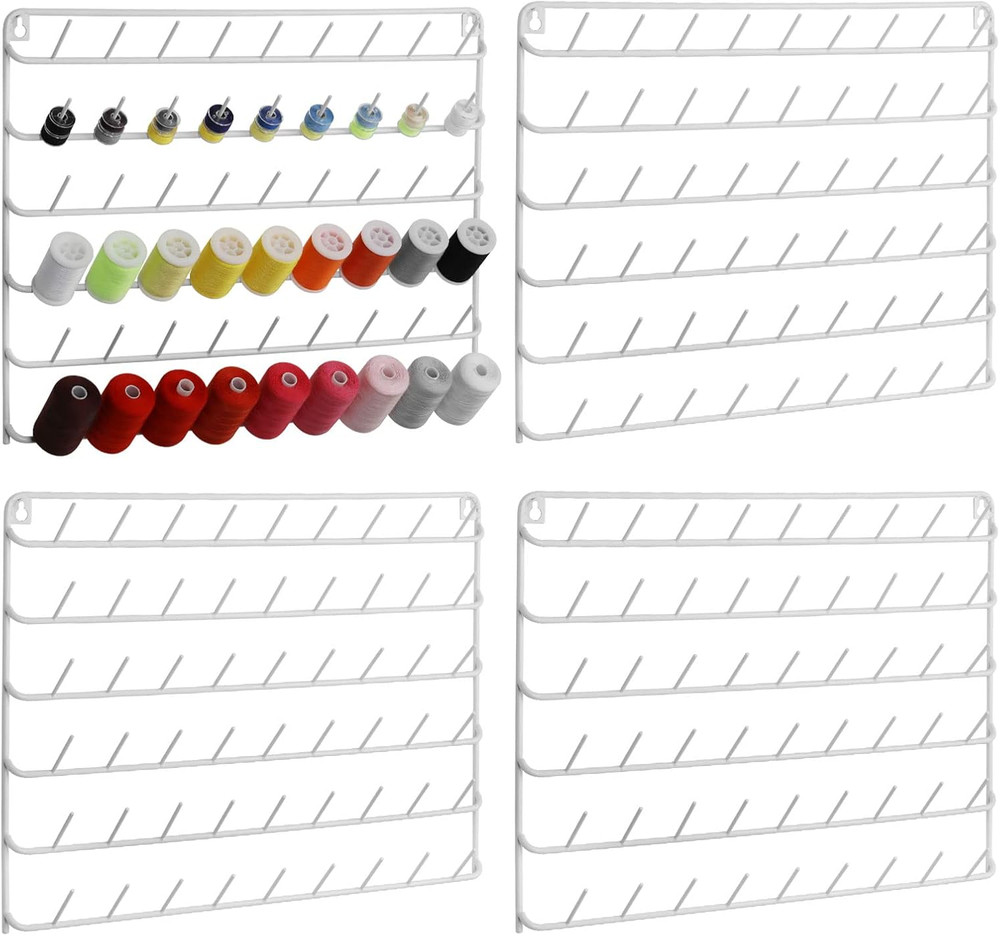 Thread Holder Organizer Wall 54-Spool Sewing Thread Rack 4 Pack Embroidery Spool