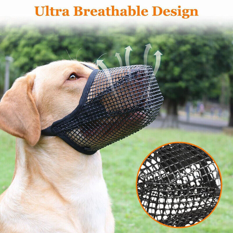 Dog Muzzle Pet Muzzle for Anti-Biting Chewing Licking Adjustable Breathable US