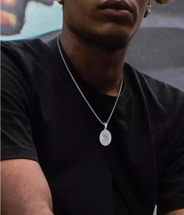 New St. Saint Michael Pendant Necklace Stainless Steel Archangel Medal Prayer