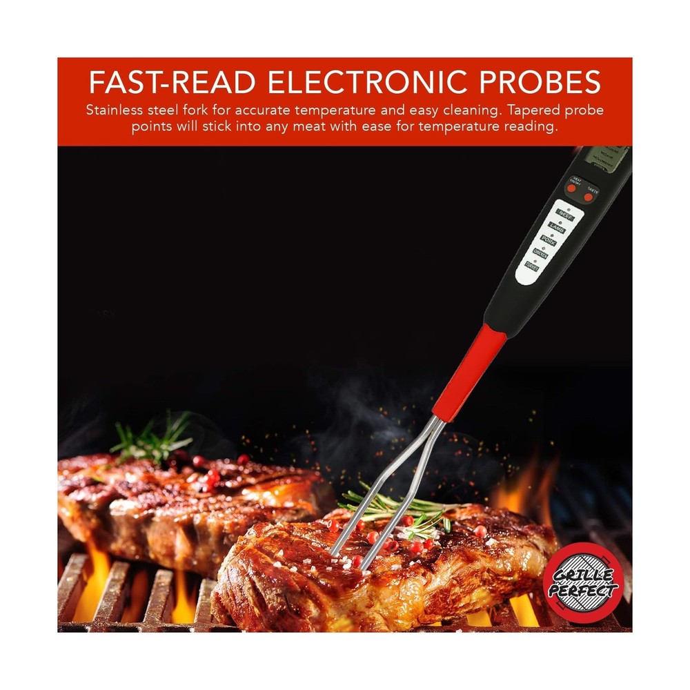 Digital Meat Thermometer Fork for Grilling and Barbecue Fast Read E... Fast Ship