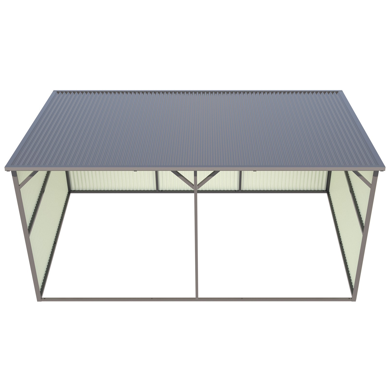 20'x12' Galvanized Metal Shed Livestock Shelter Farm Animal Shelter Goat CowShed