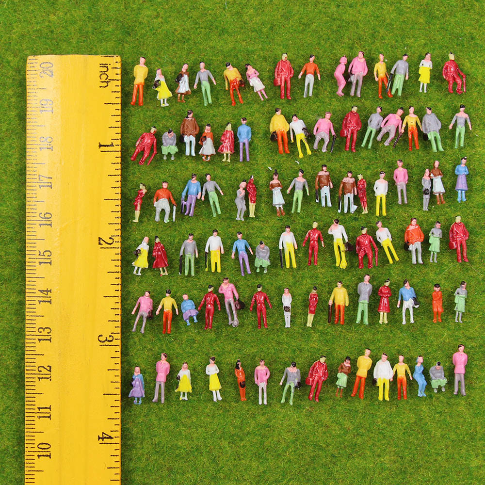 100pcs Model Trains N scale 1:150 Painted Figures People Standing Seated