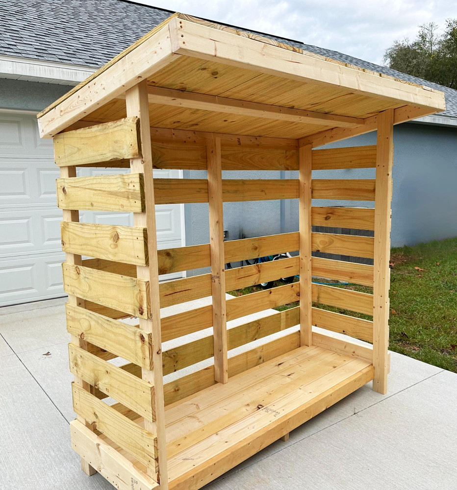 DIY Small Firewood Shed Plan - Step-by-Step Build Guide Beginer level - ft/in