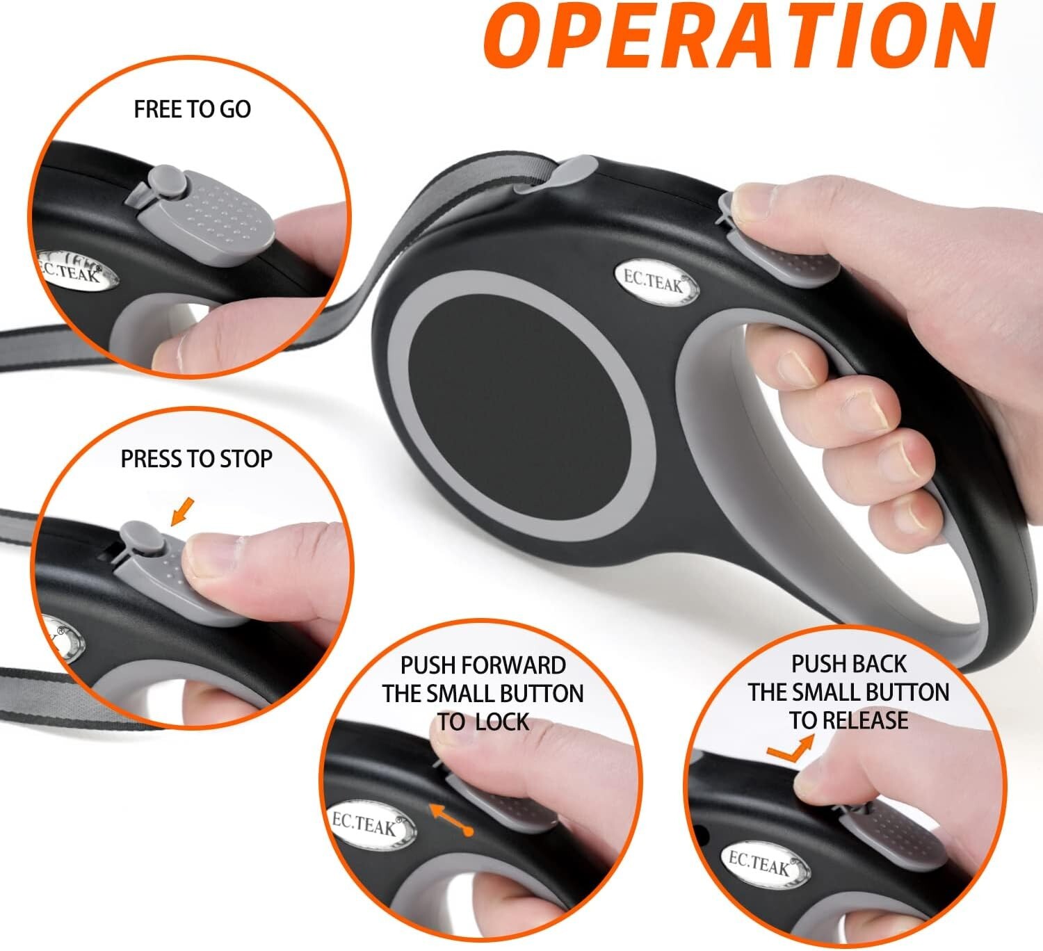 26 FT RETRACTABLE DOG LEASH Extra Large Tangle Free Heavy Duty Pet Dogs Walking