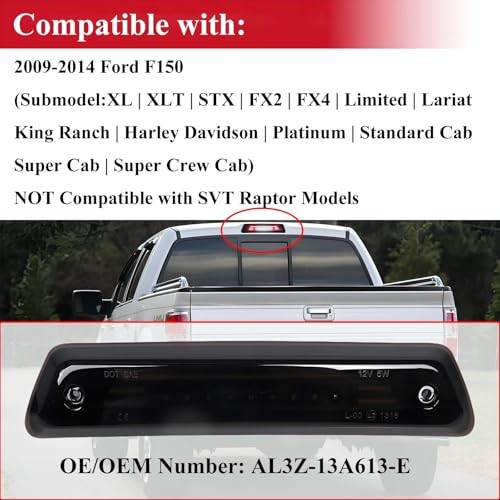 LED Third for 2009 2010 2011 2012 2013 Rear Cargo 1 pc 3rd Brake Cargo Light