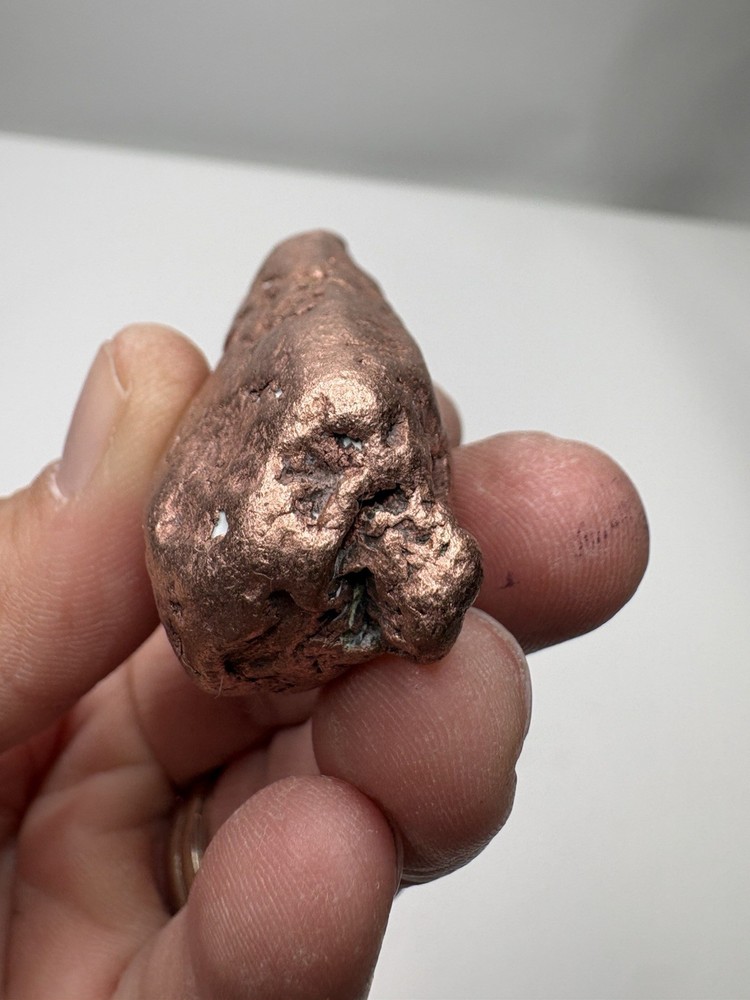 Pure Native Michigan Solid Copper Nugget Specimen Keweenaw Peninsula Mineral