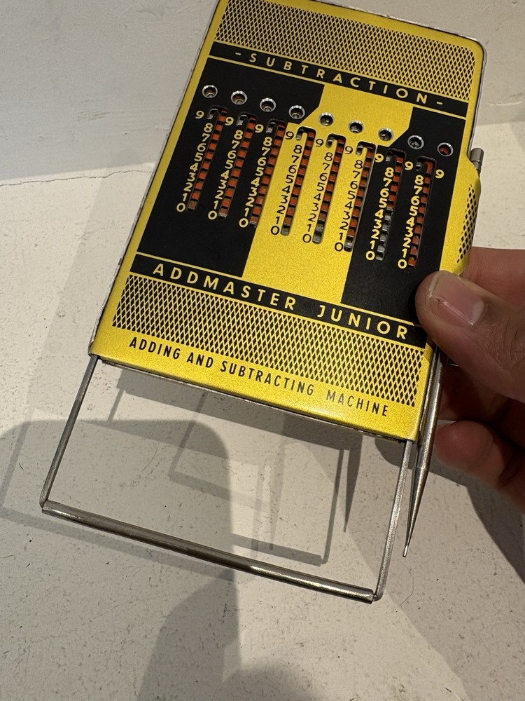 Vintage Addmaster Junior Adding & Subtracting Machine Calculator With Pointer