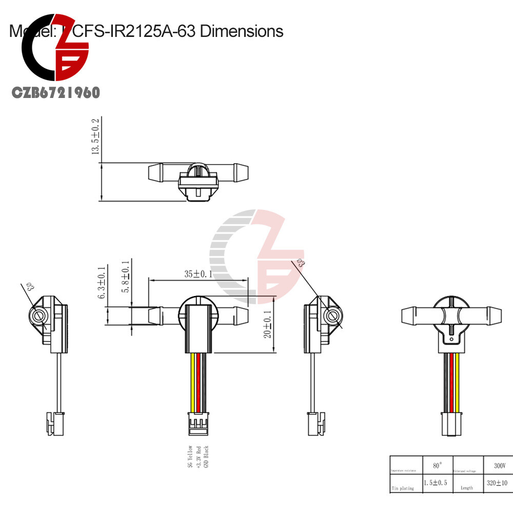 DC3.3V-5V Water Level Sensor Water Flow Switch Pipeline Liquid Level Detection
