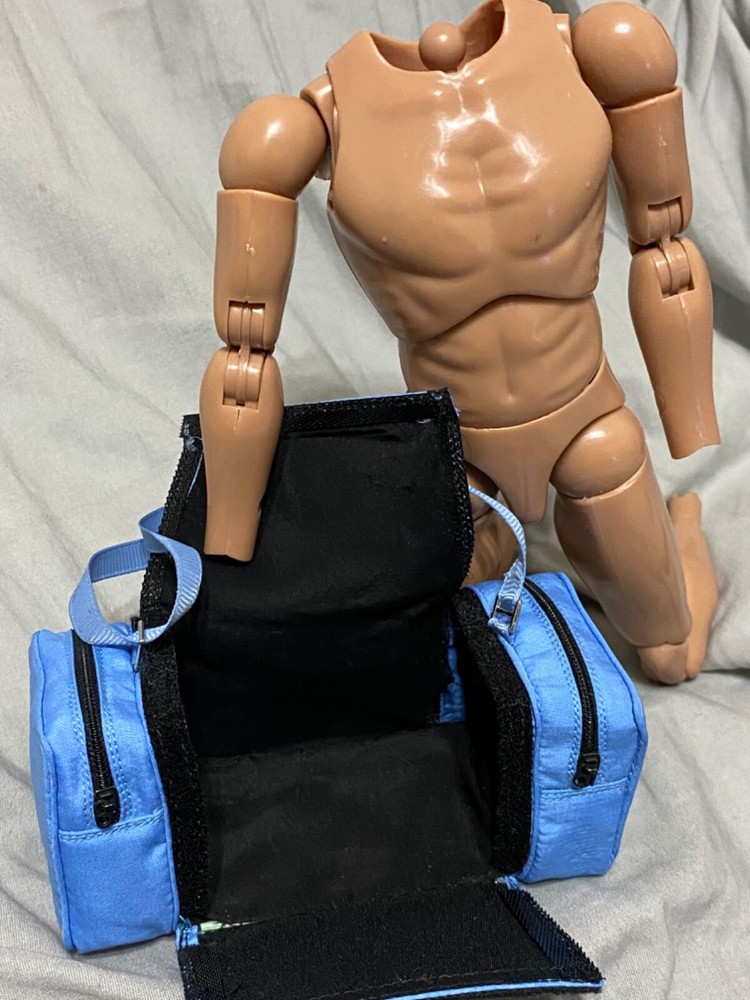 1/6 Scale Large Gym Duffle Bag, blue oversized