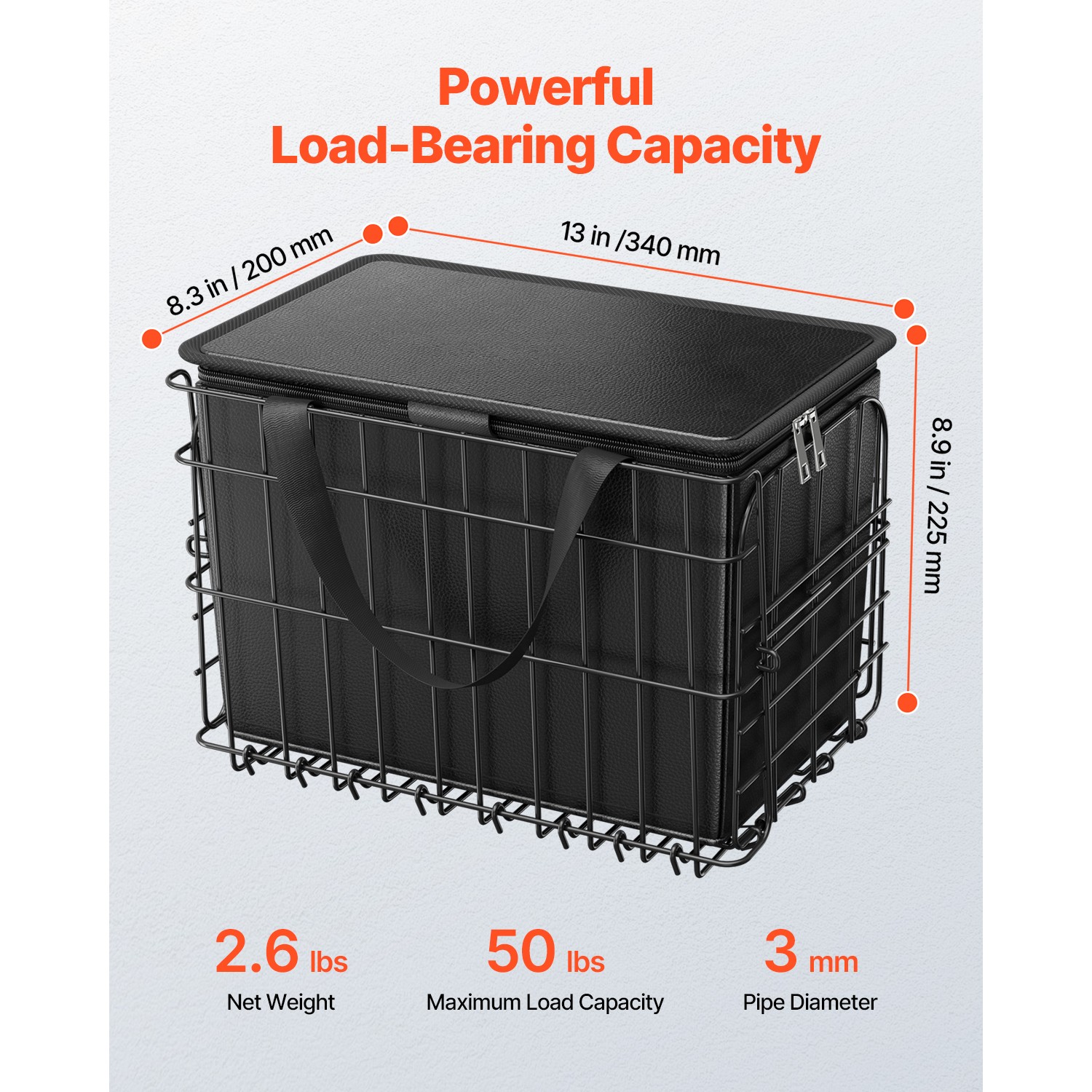 Rear Bike Basket Folding Bicycle Basket Cargo Net Liner Waterproof Cover