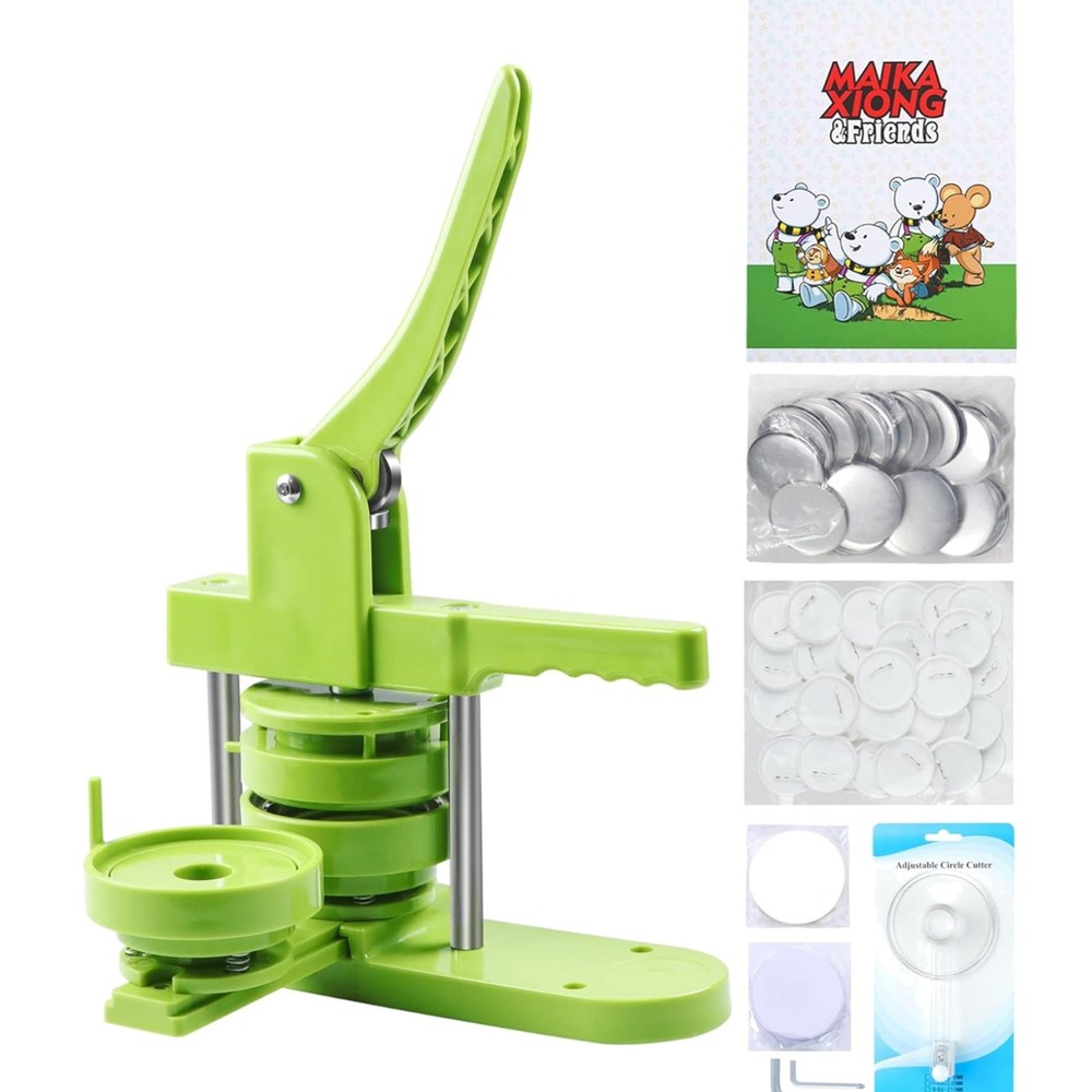 Button Maker Machine, 75mm3 inch DIY Pin Button Maker Press Machine Kit, Badg...