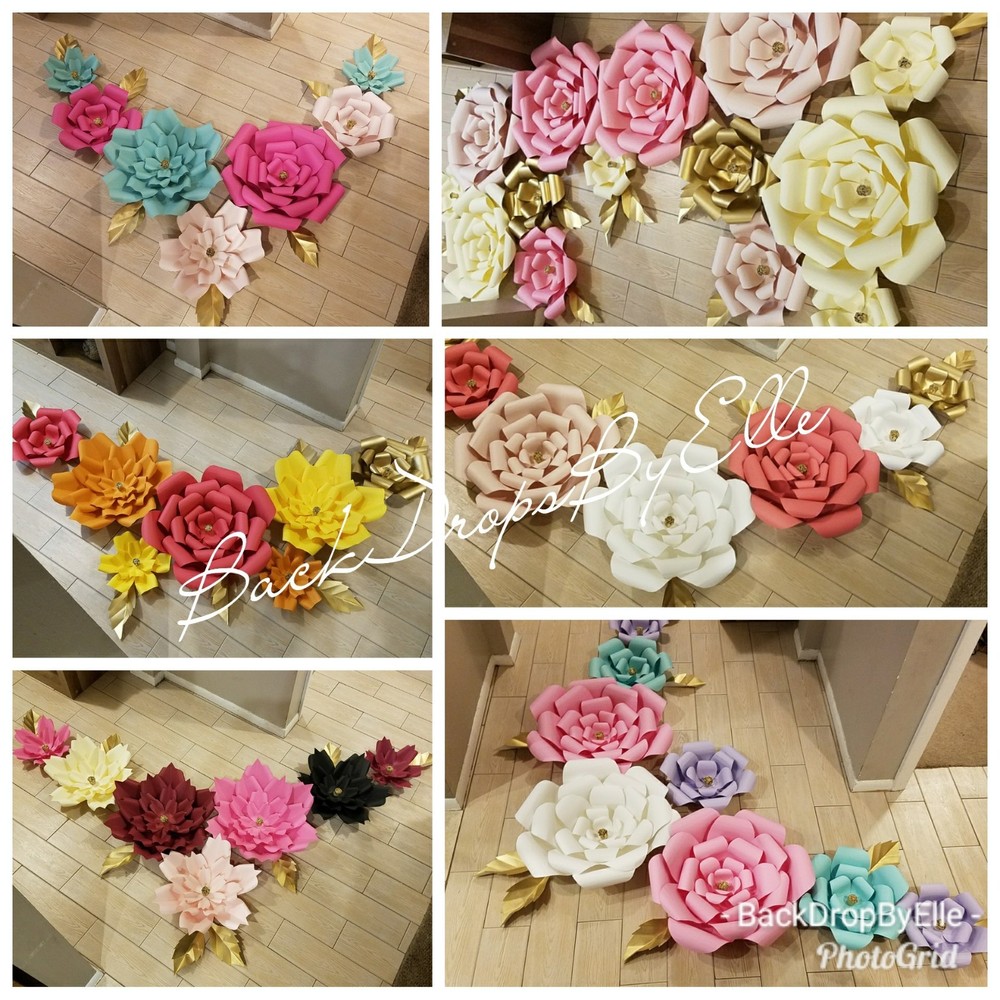 7 LARGE Paper flowers wall Decor!!♡♡ unicorn