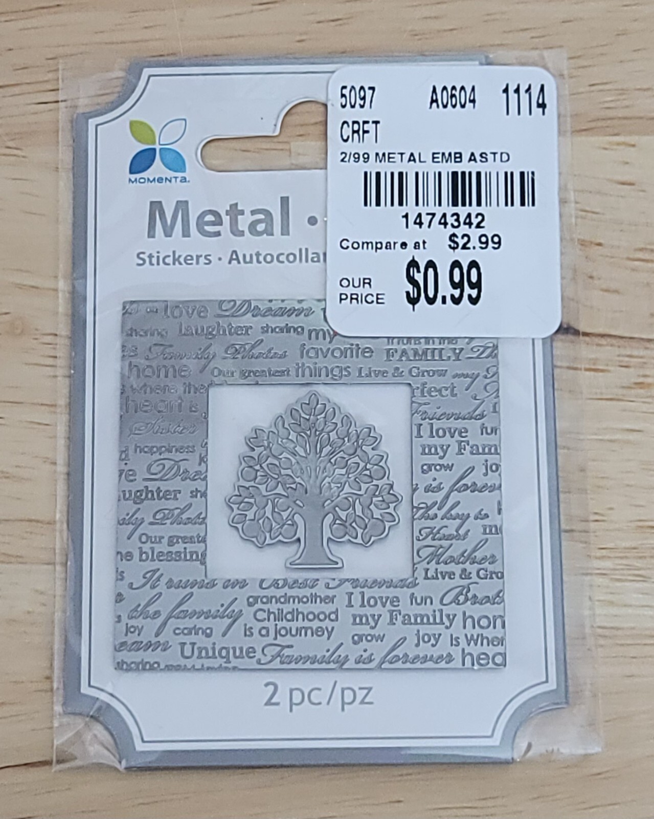 Momenta METAL EMBELLISHMENT STICKERS Lot of 12 Craft Cardmaking Scrapbooking