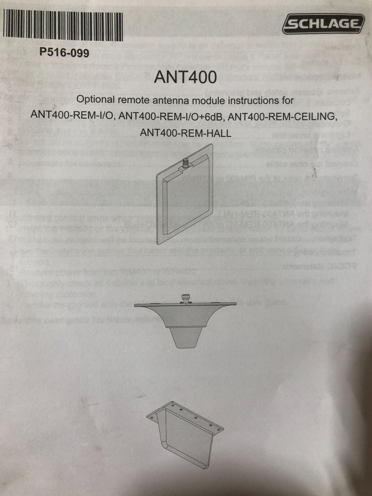 Schlage ANT400-REM-I/O