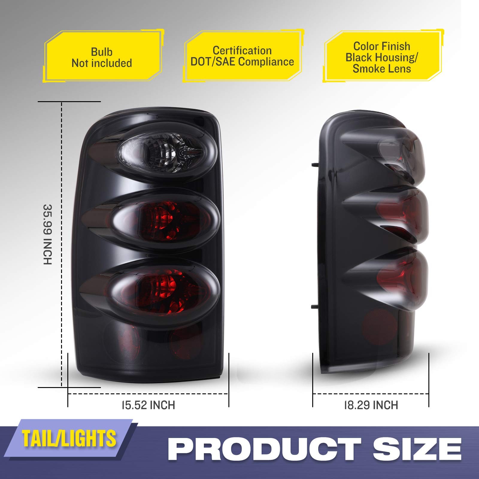 Tail Lights fit for 2000-2006 Chevy Tahoe/Suburban 1500 2500/ GMC Yukon
