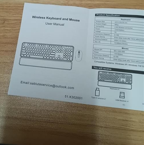 wireless keyboard and mouse combo