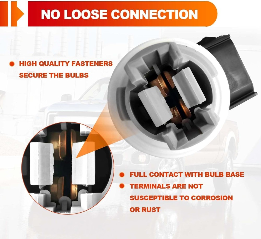 2pcs Turn Signal Light Bulb Socket Front Tail, Light Lamp Blinker Holder Base As