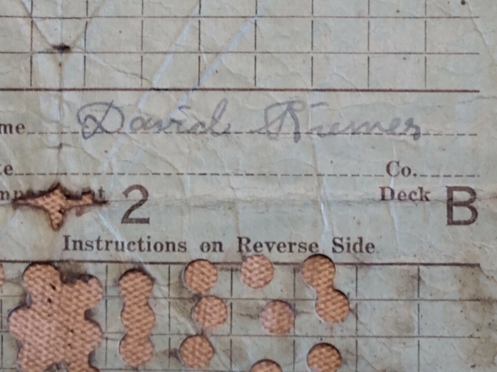 WW2 Soldiers Meal Tickets On Ship