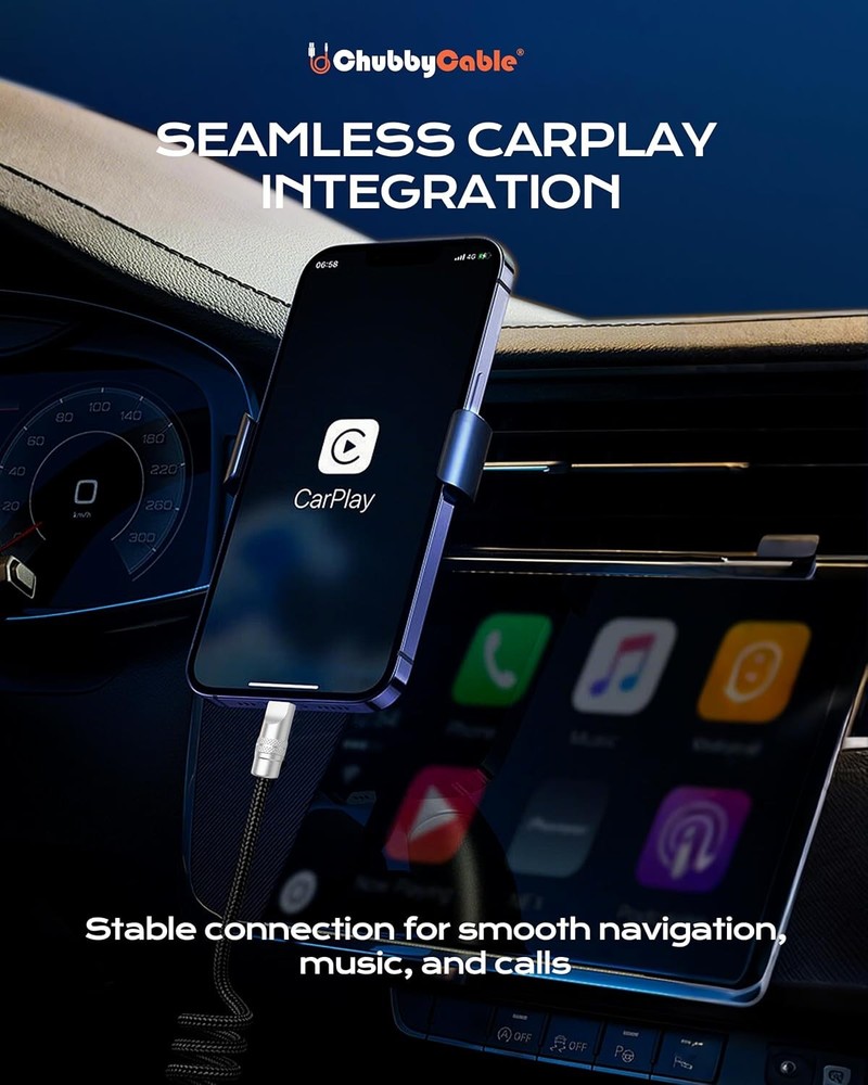 chubbycable Curly Chubby Retractable Fast Charging Cable 120W Black+Black