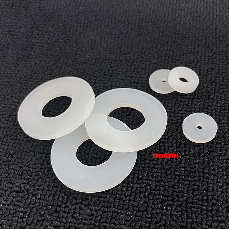 Round White Silicone Rubber Washer Flat Seal Gaskets High Temp Pads ID 22-152mm