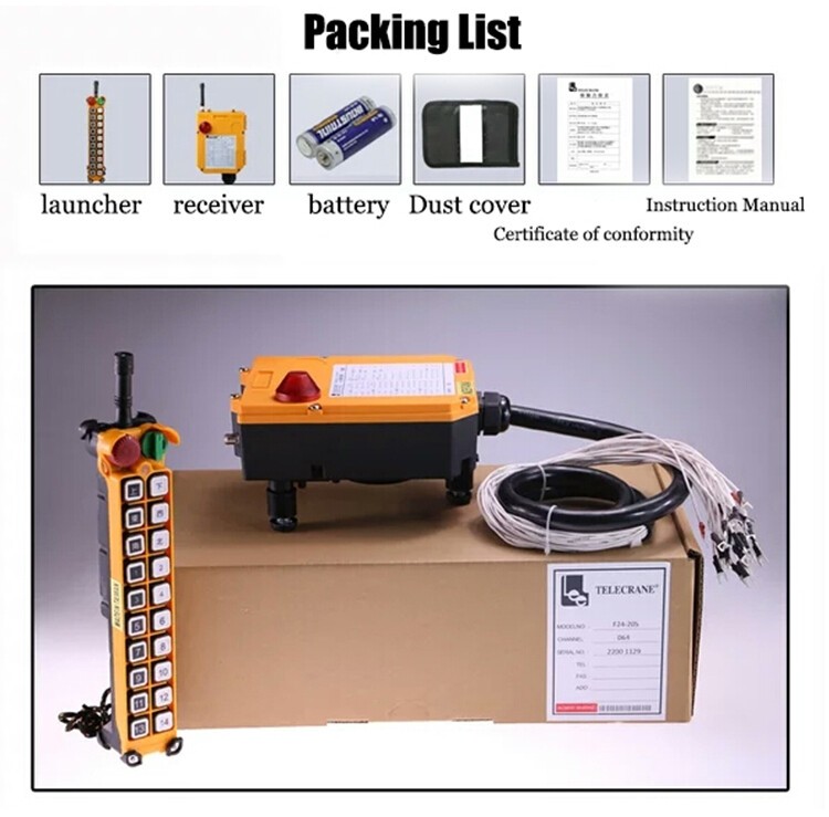 Industrial Crane Remote Control - Wireless 20-Button Radio (Single/Double)