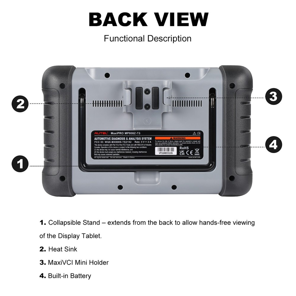 Autel MaxiPRO MP808Z-TS Diagnosis Scanner E.CU Coding TPMS Relearn FCA AutoAuth
