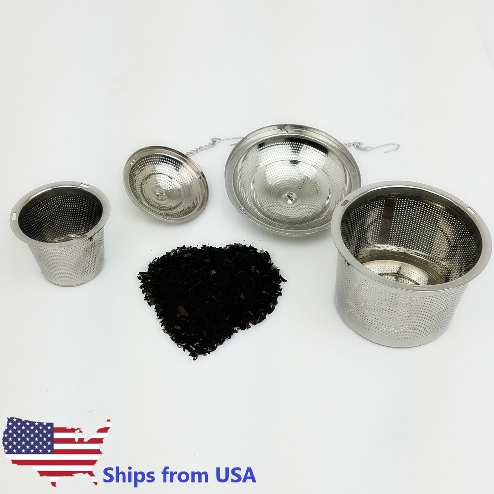 2 PACK - Tea Infuser Reusable Stainless Steel Mesh Steeping Filter LARGE & SMALL