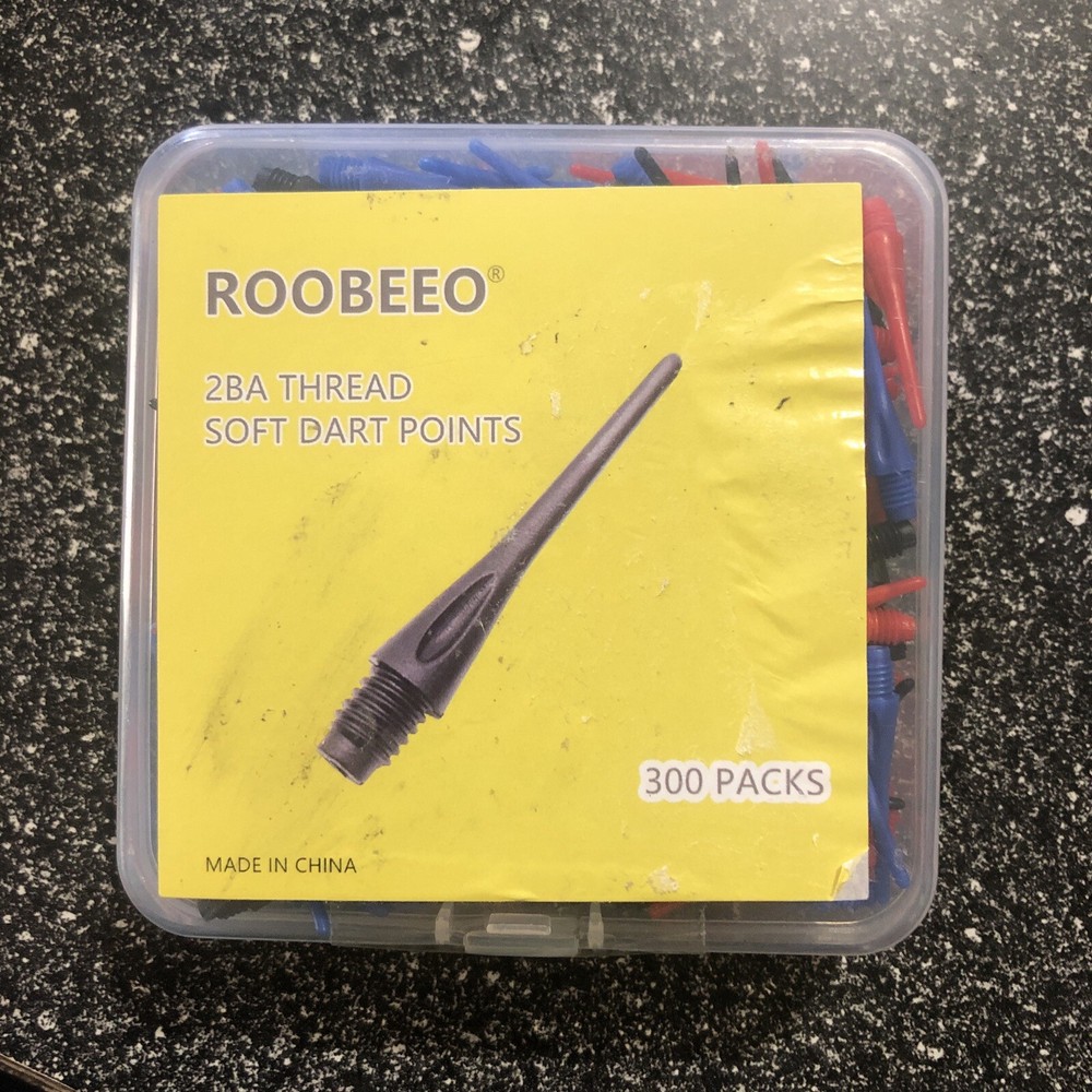 ROOBEEO 2BA Thread Plastic Tip Dart Points 300 Pack Soft Dart Tips Replacemen...