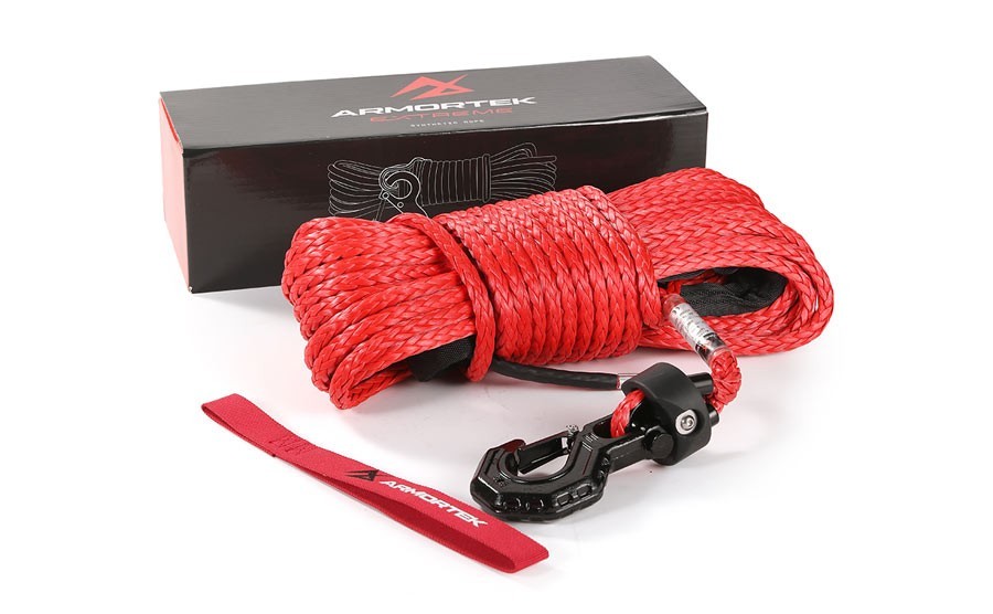 Armortek Synthetic Winch Rope 7/16" x 82', Tow Rope Heavy Duty Hook