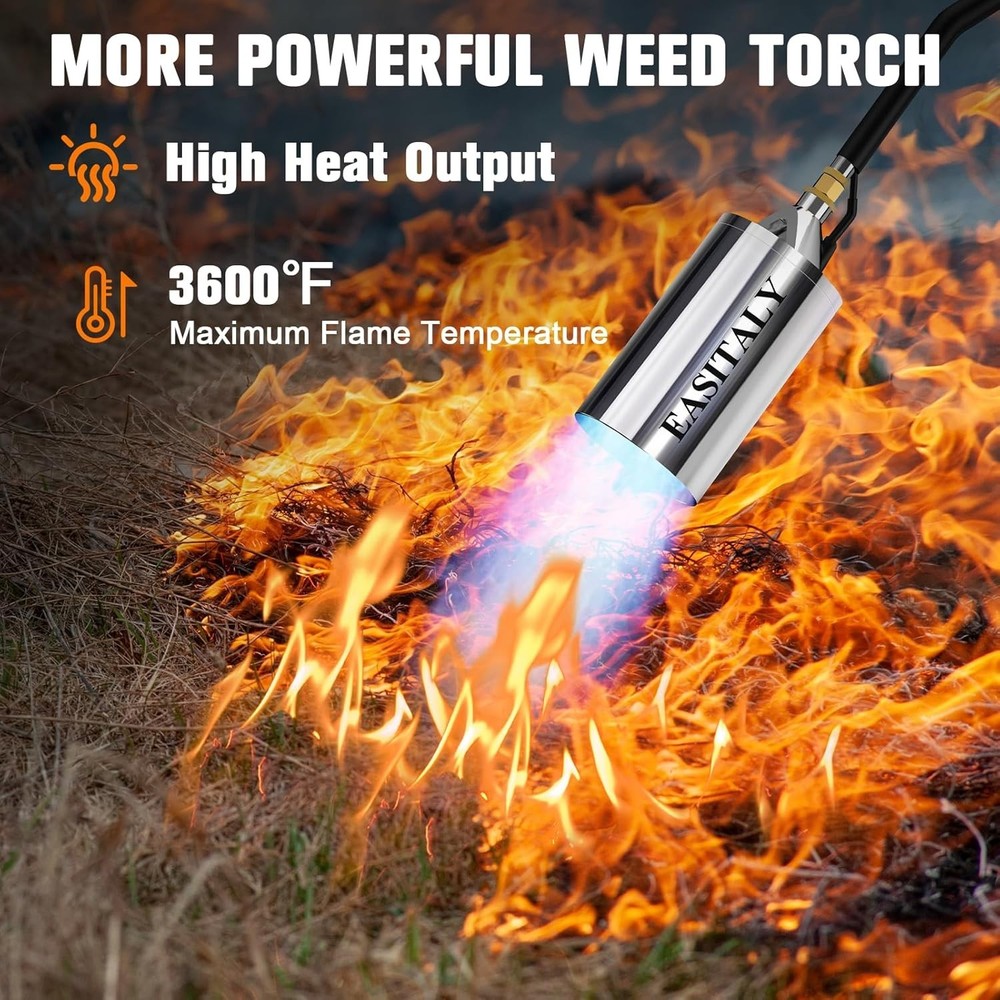 Propane Torch Weed Burner Kit, High Output with 12.5 FT Hose, Advanced Ignition