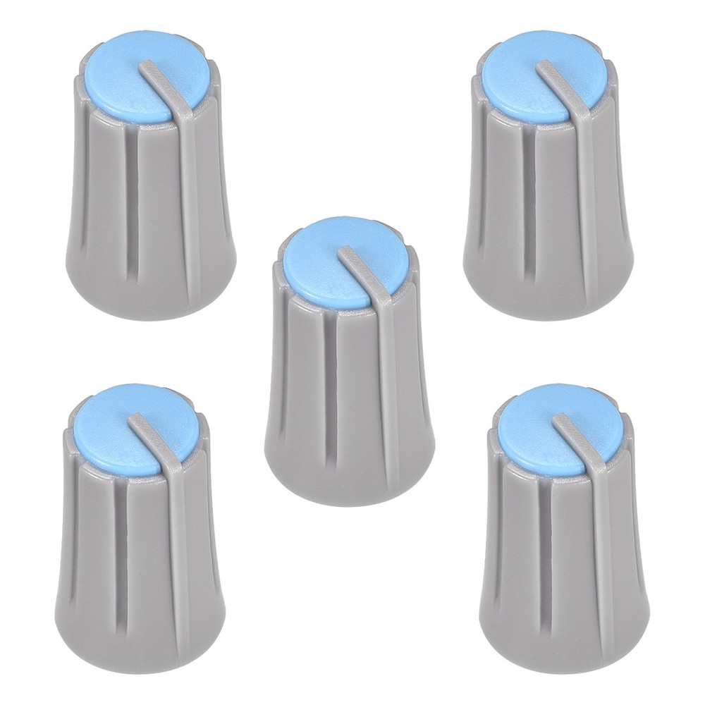 5pcs,D type 6mm Potentiometer Control Knobs For Volume Tone Knobs Grey Blue