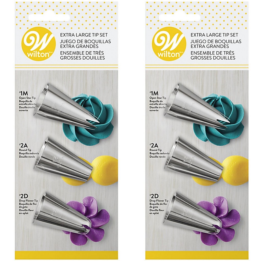 Wilton Extra Large Decorating Tip Set, 3-Piece (2-Pack)