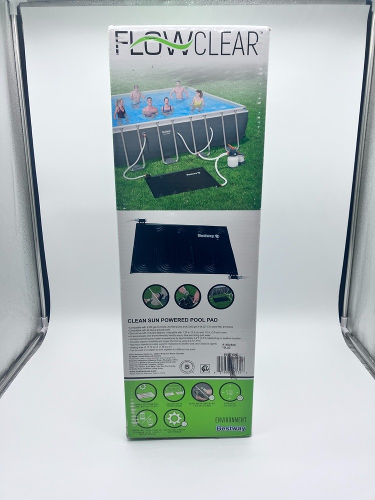 New! Flowclear 58759E Sun Powered Rectangular Pool Heating Pad for Above Ground