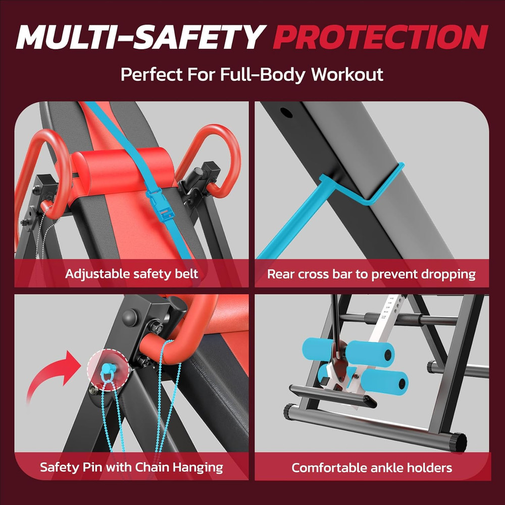 Gravity Inversion Table for Back Pain Relief 2026 New Inversion Table W/Lumbar S