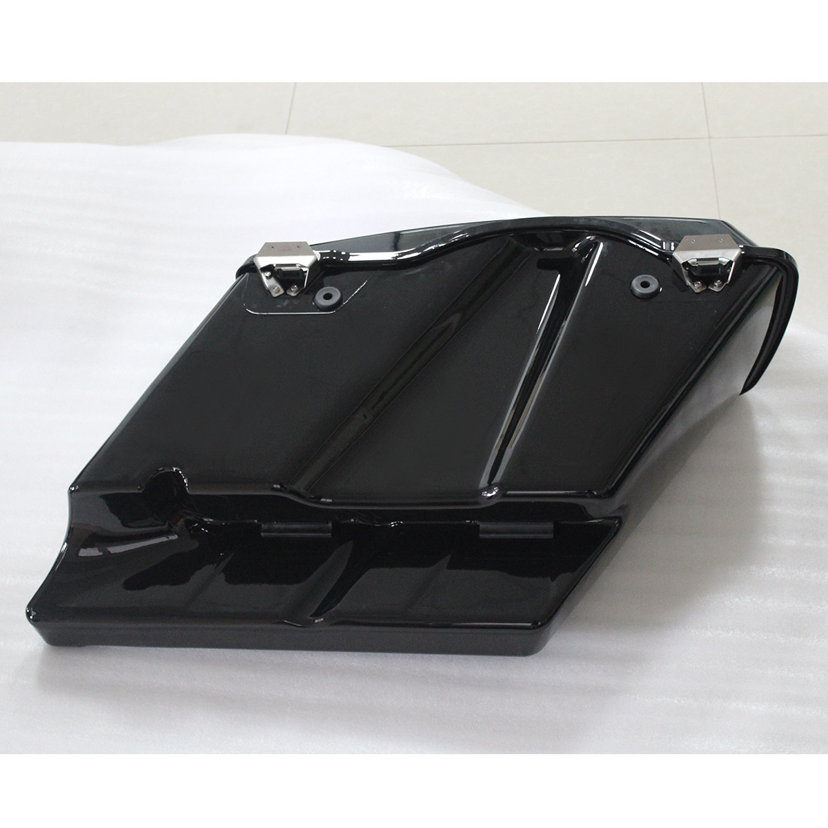 Vivid Black 5" Stretched Extended Hard Saddlebags Fits For 93-13 Harley Touring