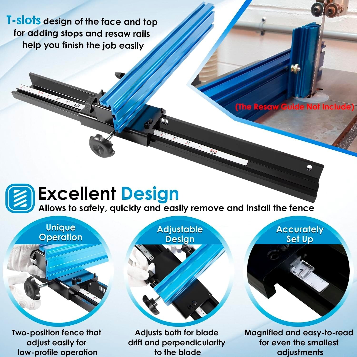 KMS7200 Bandsaw Fence for Most 14 Inch Band Saws, for Jet Delta General Grizzly