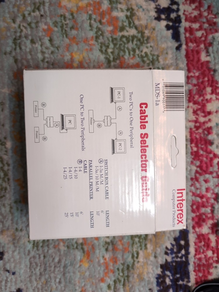 Interex 2 Way Data Switch Box w/ Rotary Dial Serial Device Printer