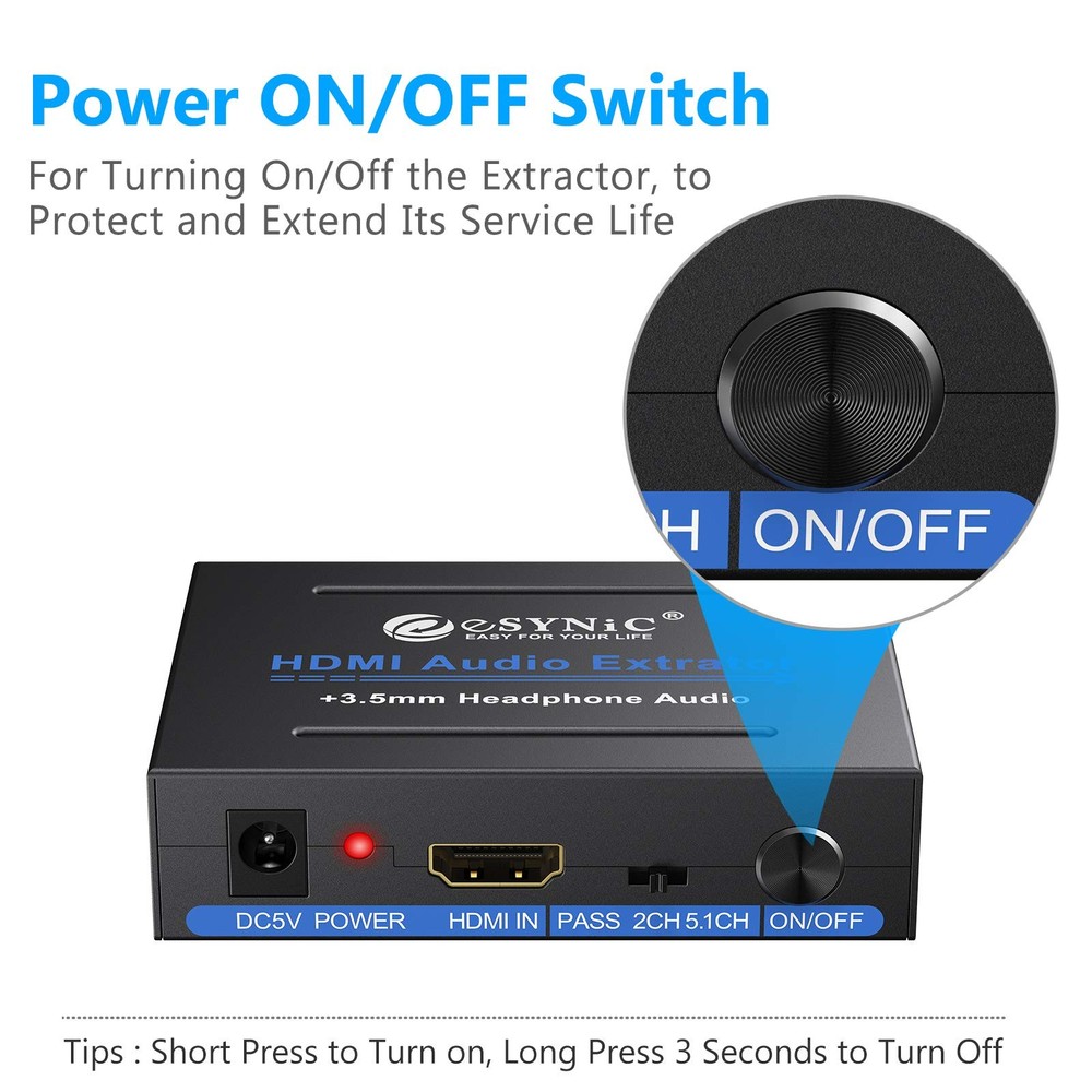 Hdmi Audio Extractor,esynic Professionalextractor 4K Hdmi Optical Adap