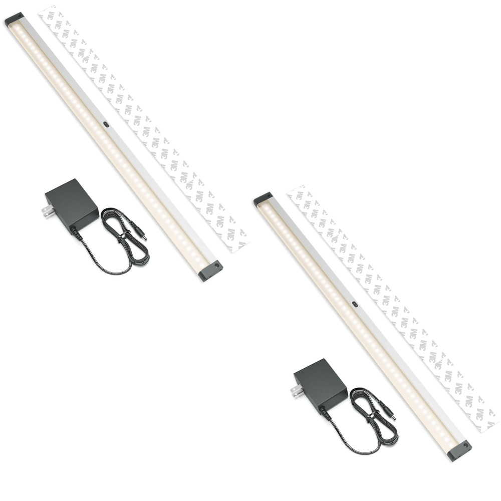 2 Pack EShine Hand Wave LED Under Cabinet Lights 20in Dimmable Black