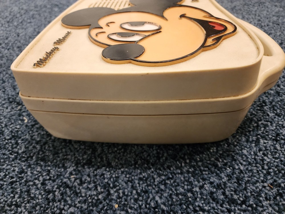 Mickey Mouse 80's 2Speed Solid State Phonograph Record Player With Working Motor