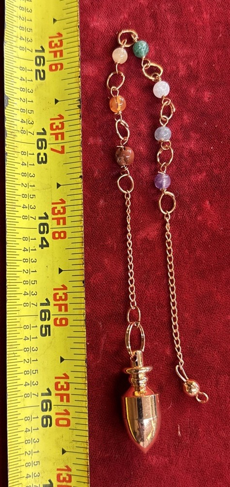 Copper pendulum with  Chakra Chain