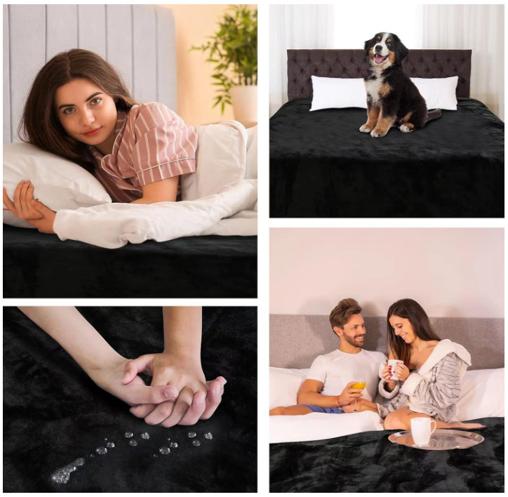 Love Blank Waterproof Bed Blanket Waterproof Blanket for Bed Splash 3 Layer Ligh