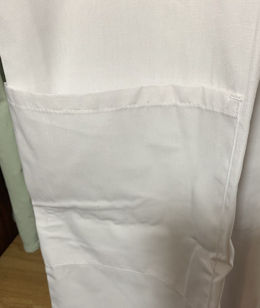 Crest Men's Basic White 42" Lab Coat Style 124 Button Front 3 Pockets Size XL