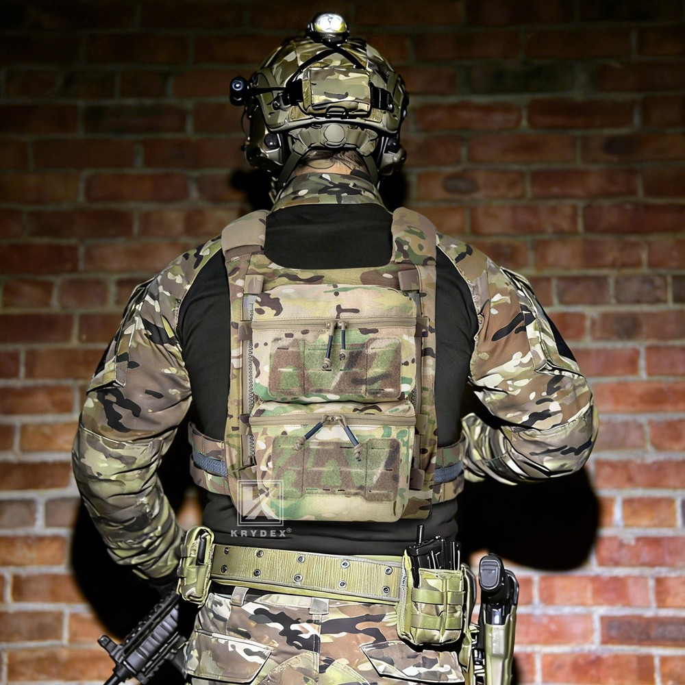 Krydex Tactical Back Panel Double Pouch Zip On Backpack for V5 vest